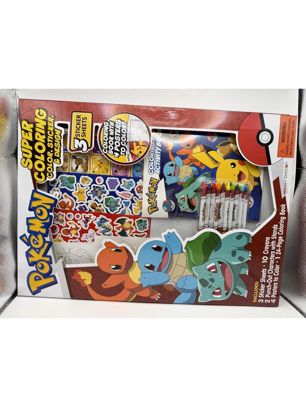 Pokémon Super Coloring Activity Set - Color, Sticker & Design with 4 Posters NEW - Picture 4 of 4